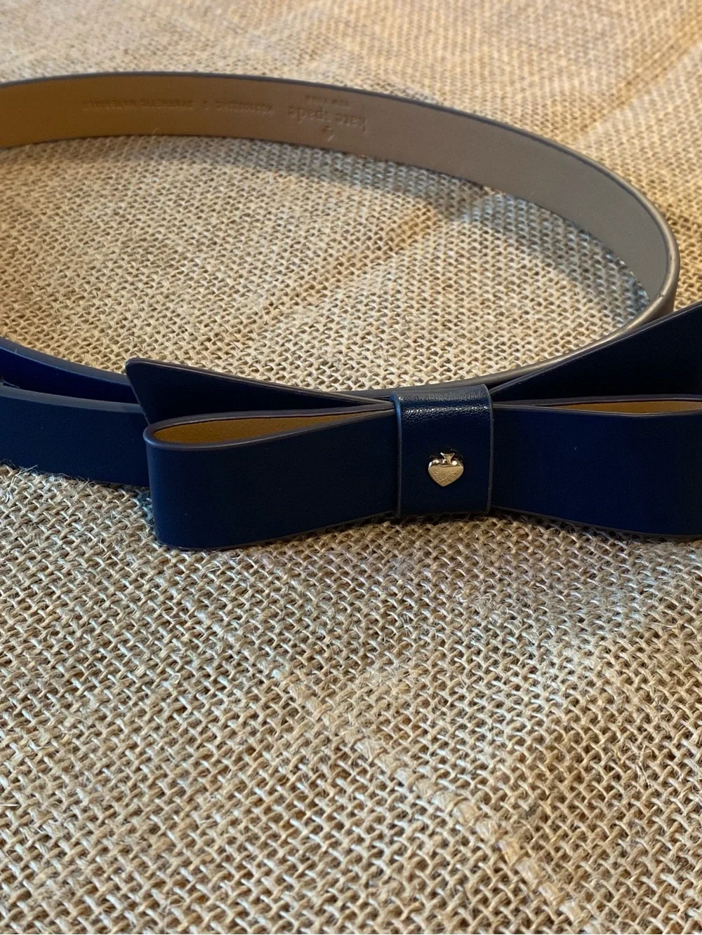 kate spade Navy Bow Skinny Leather Belt S